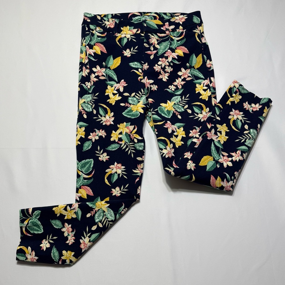 NEW Old Navy Pixie High Rise Slim‎ Floral Women's 8 Petite Ankle Pants